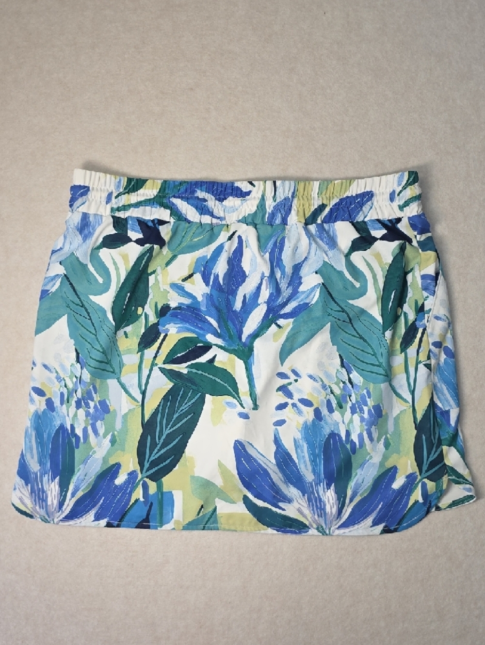 St. John's Bay Blue & Teal Floral Skort - Picture 8 of 9